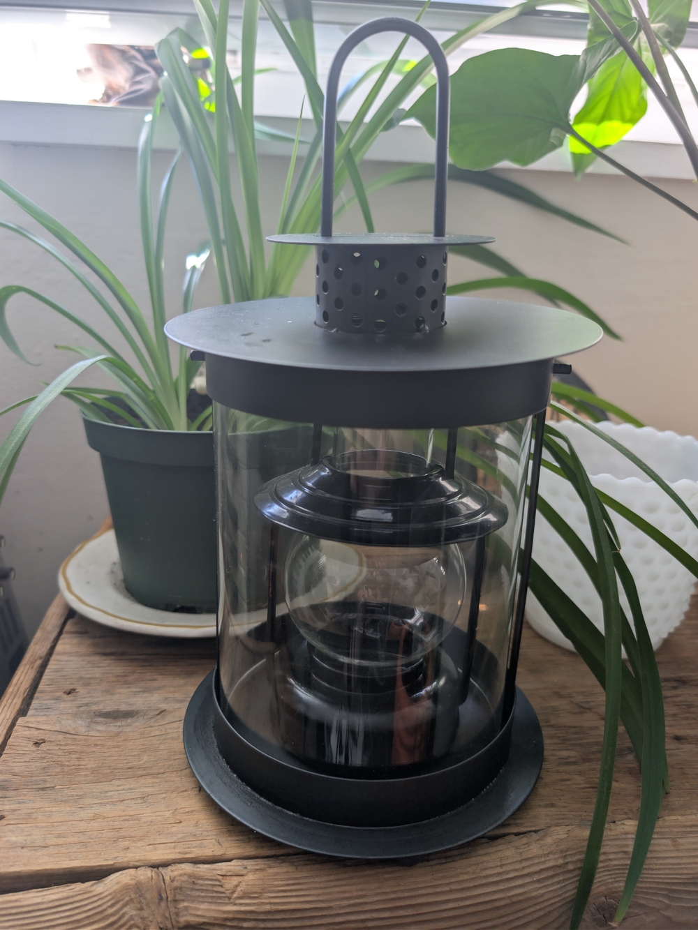 Black Metal Lantern Candle Holder - Unbranded